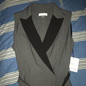 Petites Calvin Klein Grey and Black dress.